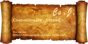 Cseresznyák József névjegykártya